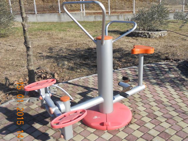 Stationary bicycle and stepper two persons